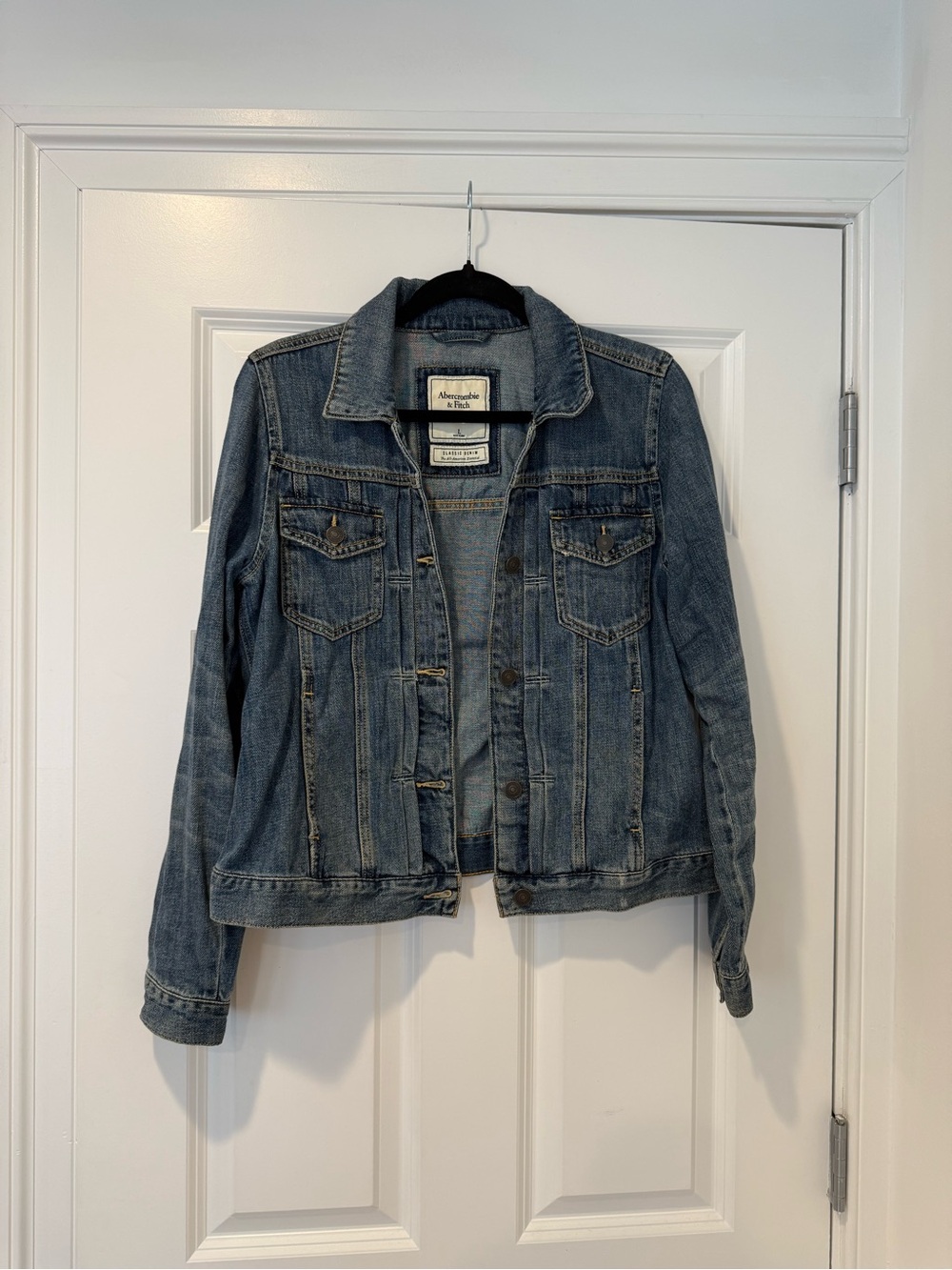 Abercrombie & Fitch Medium Wash Blue Denim Jacket